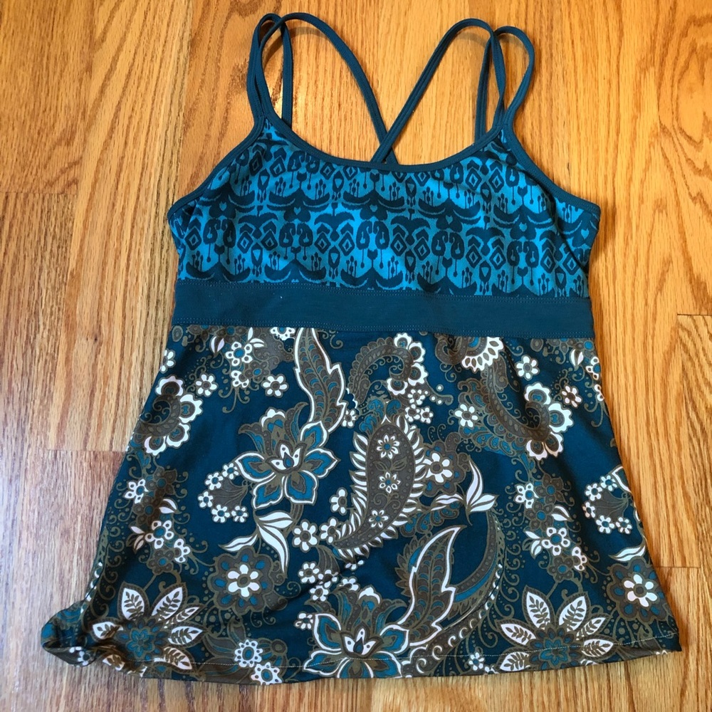 Prana green paisley strappy top